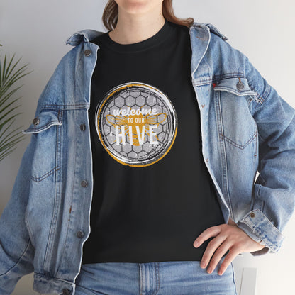 Welcome to Our Hive Retro Bee T-Shirt — Beekeeper Gift