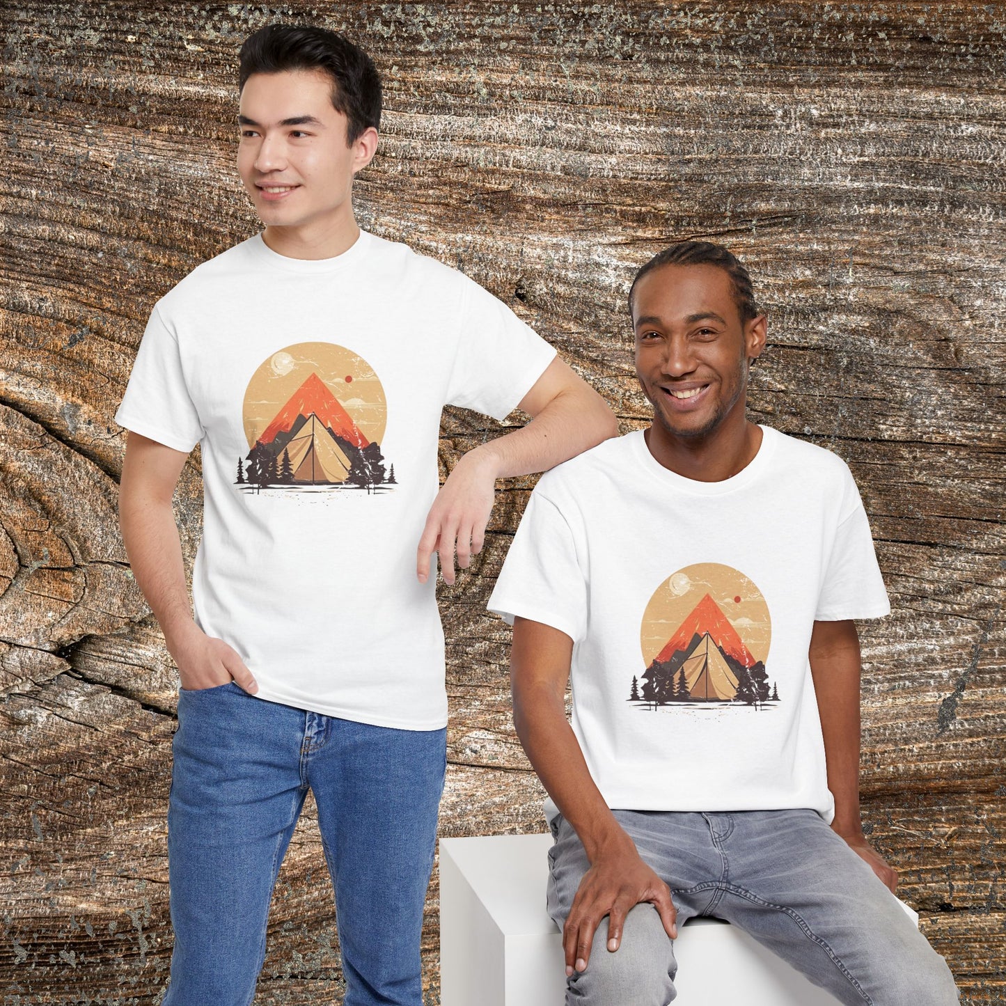 Camping Sunset T-Shirt — Mountain Tent Adventure Tee