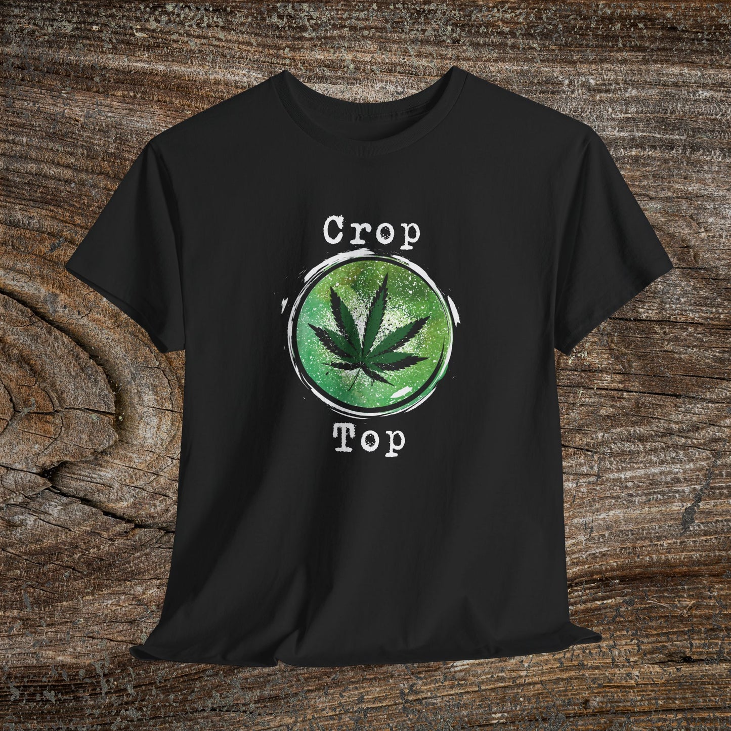 Grunge Weed Leaf 420 TShirt - "Crop Top" - Retro Weed Marijuana Stoner Gift