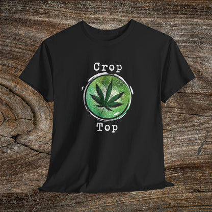 Grunge Weed Leaf 420 TShirt - "Crop Top" - Retro Weed Marijuana Stoner Gift