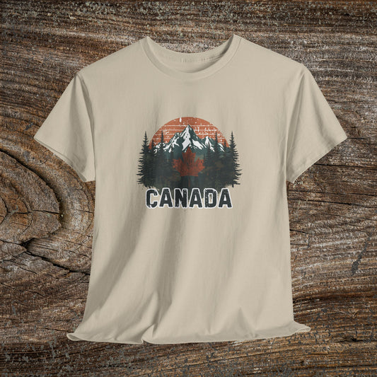 Rustic Canada Landscape T-Shirt — Distressed Canadian Tee