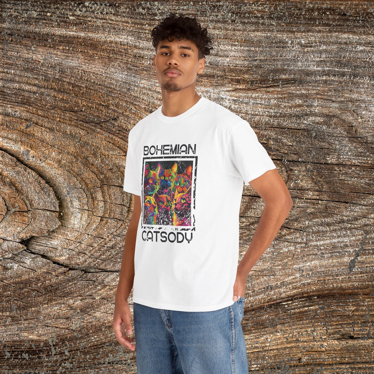 Retro Bohemian Catsody T-Shirt — Funny Vintage Cat Graphic Tee