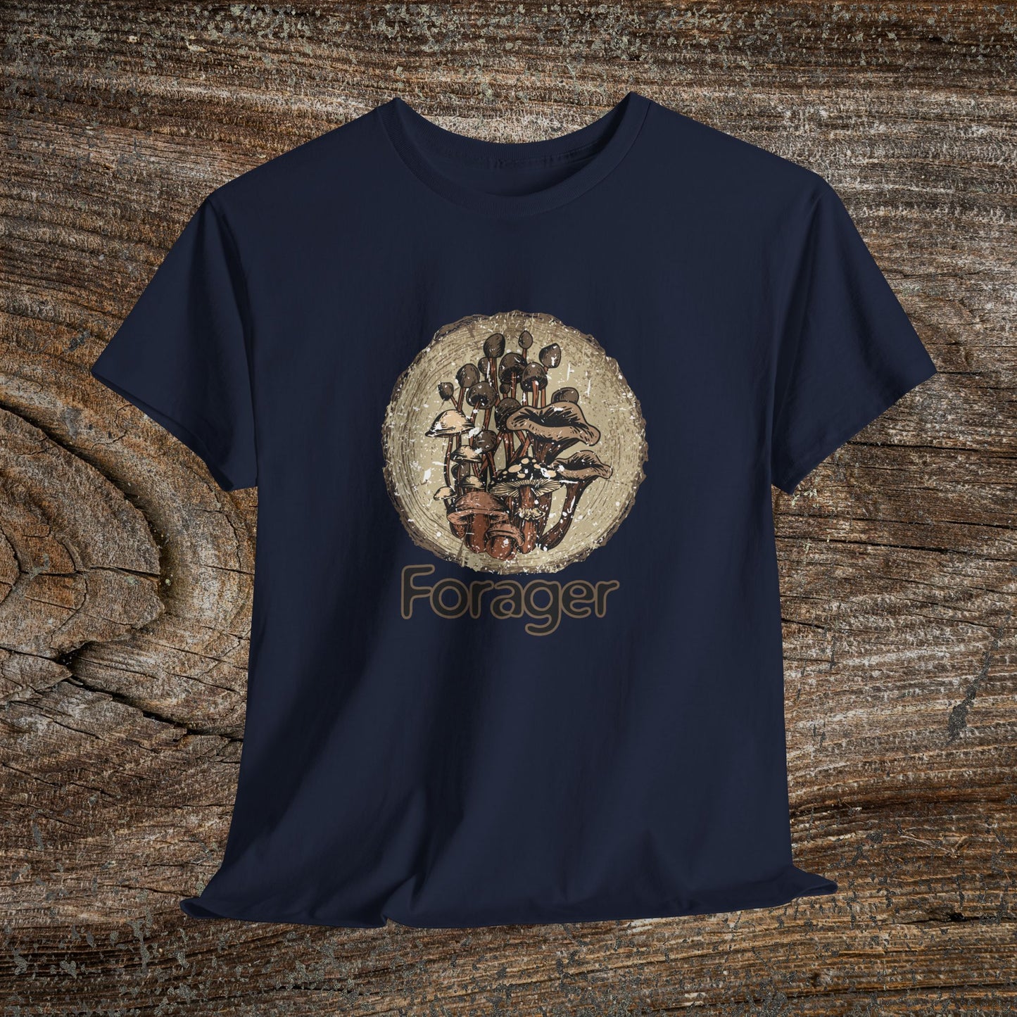 Foraging Mushroom Tee — Retro Grunge Forager Gift