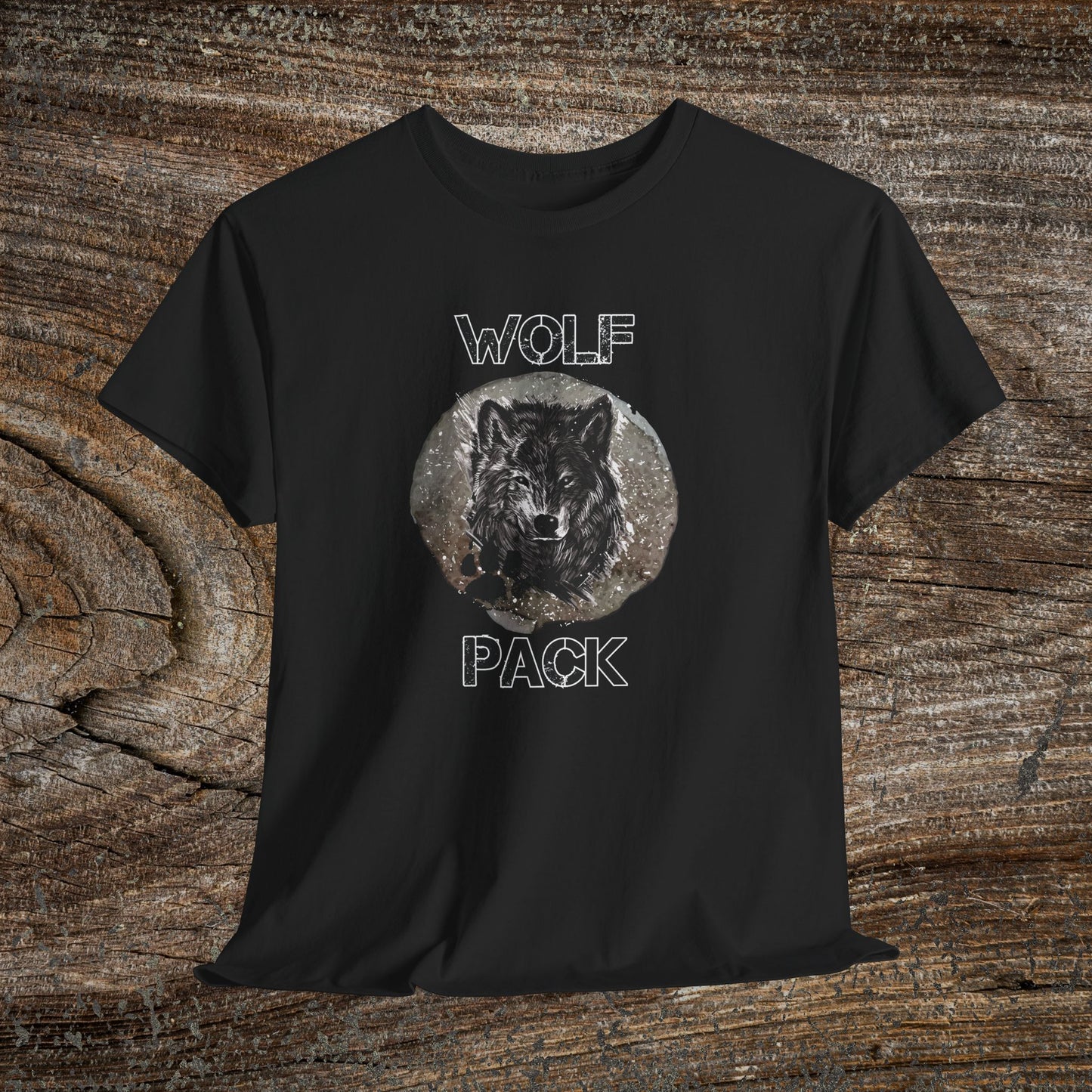 Grunge Wolf Pack T-Shirt — Retro Edgy Wolf Pack Tee
