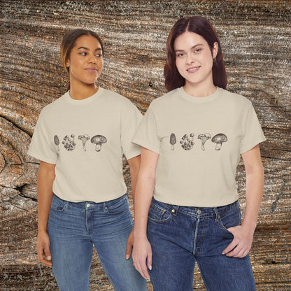 Retro Grunge Mushroom T-Shirt — Vintage Fungi Graphic Tee