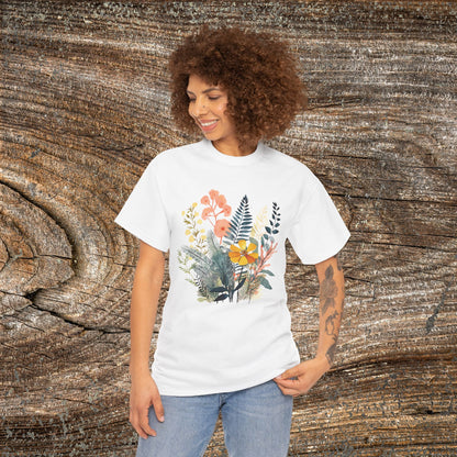 Vintage Watercolour  Floral TShirt — Botanical Graphic T-Shirt