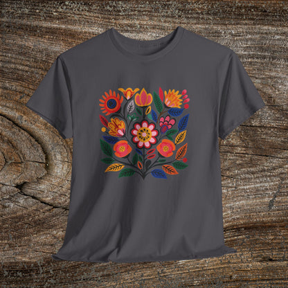 Retro Vibrant Botanical Flower T-Shirt — Nature Lover Gift