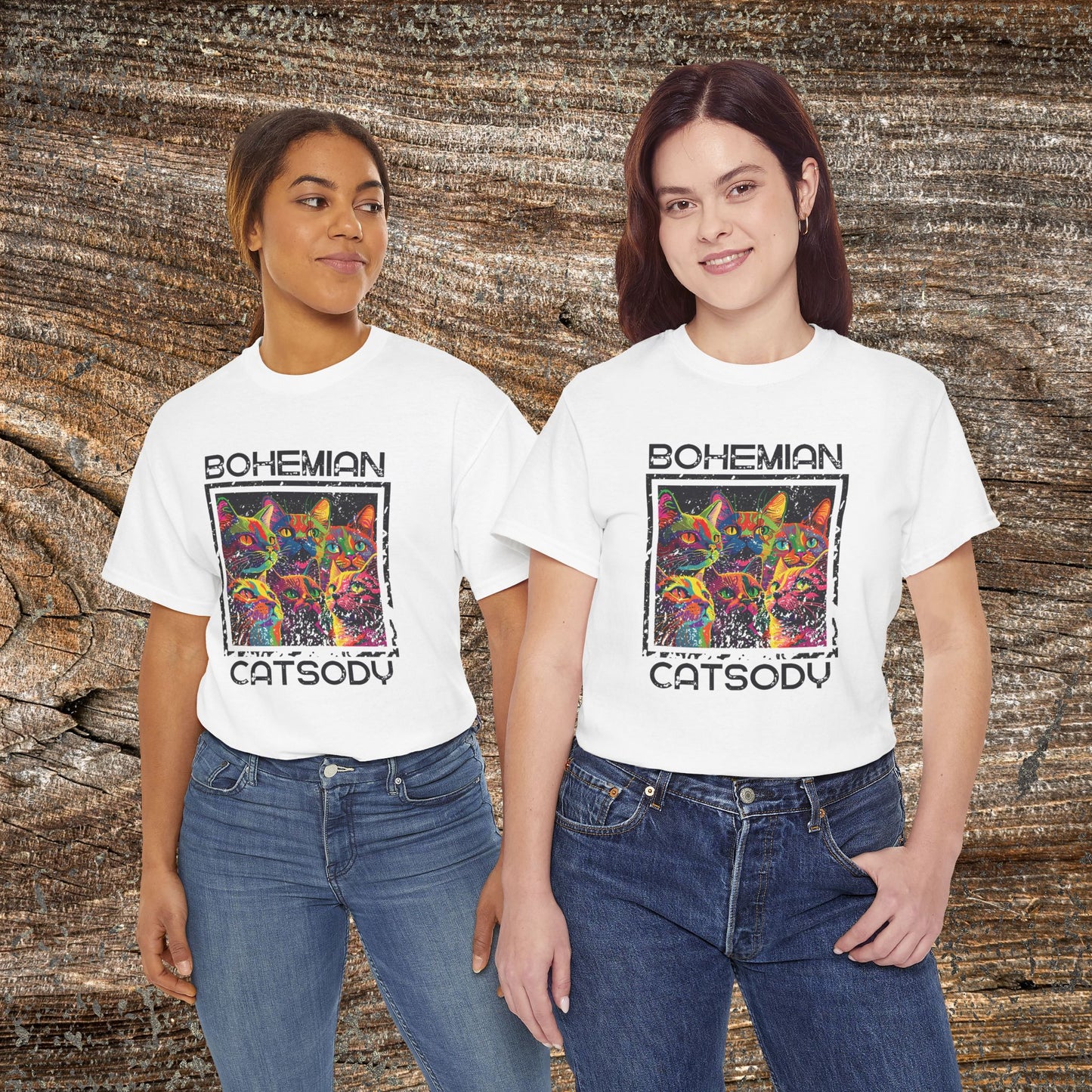 Retro Bohemian Catsody T-Shirt — Funny Vintage Cat Graphic Tee