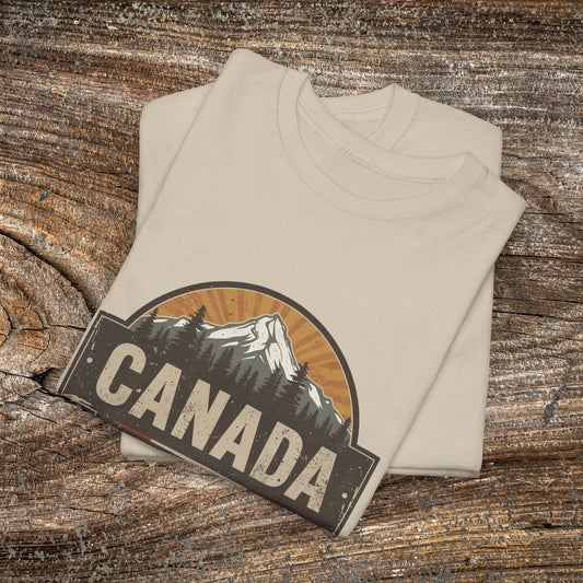 Rustic Canadian Landscape T-Shirt — Distressed Canada Tee