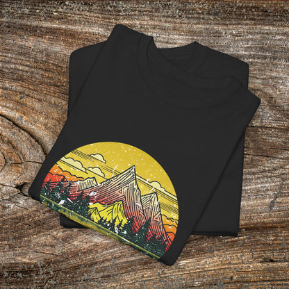 Retro Vintage Mountain Landscape TShirt - Nature Lover Gift