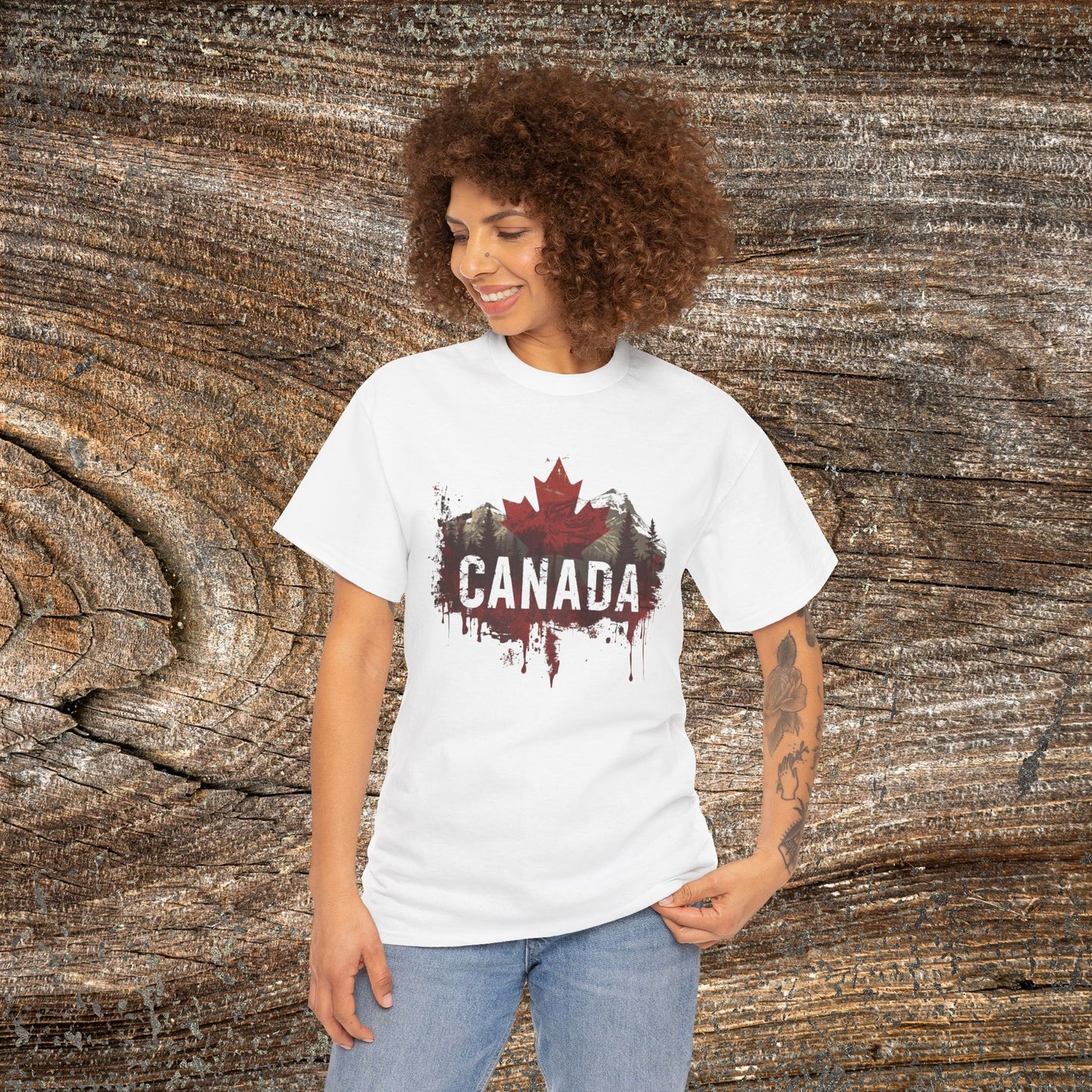 Grunge Canadian Landscape T-Shirt — Distressed Canada Tee