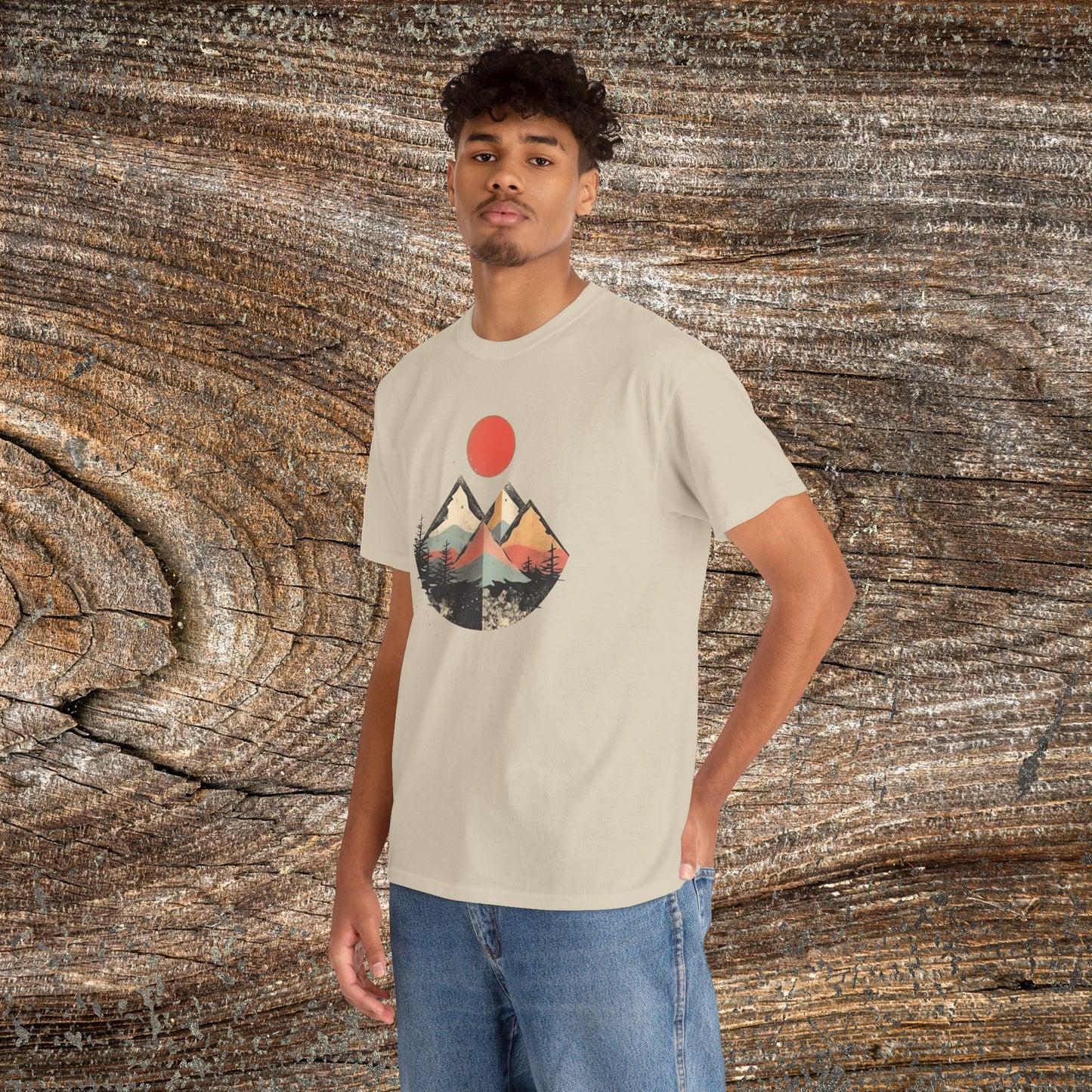 Vintage Retro Mountain TShirt - Trendy Mountain Landscape Shirt