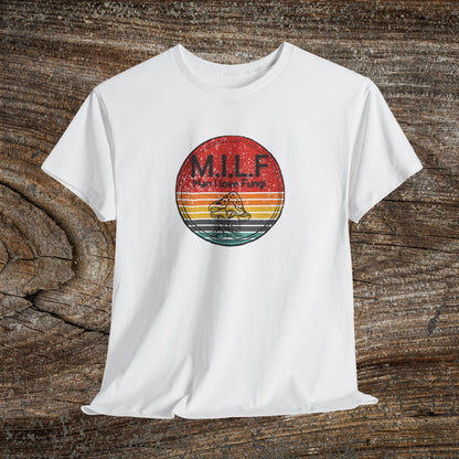 Funny Retro Grunge Mushroom T-Shirt — "M.I.L.F. Man I Love Fungi"