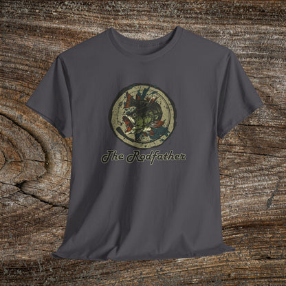 Grunge "The Rodfather" Fishing Tee — Vintage Angler Gift