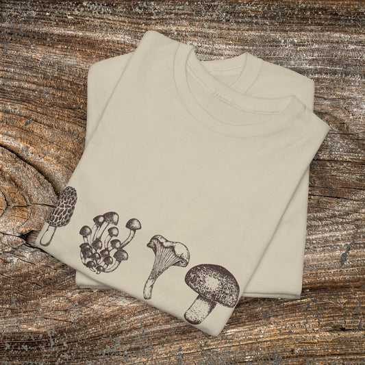 Retro Grunge Mushroom T-Shirt — Vintage Fungi Graphic Tee