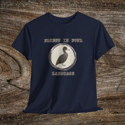 Retro Duck T-Shirt — "Fluent in Fowl Language"