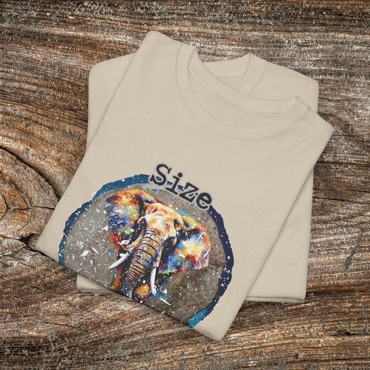 Grunge 'Size Matters' Elephant T-Shirt — Vintage Elephant Graphic Tee