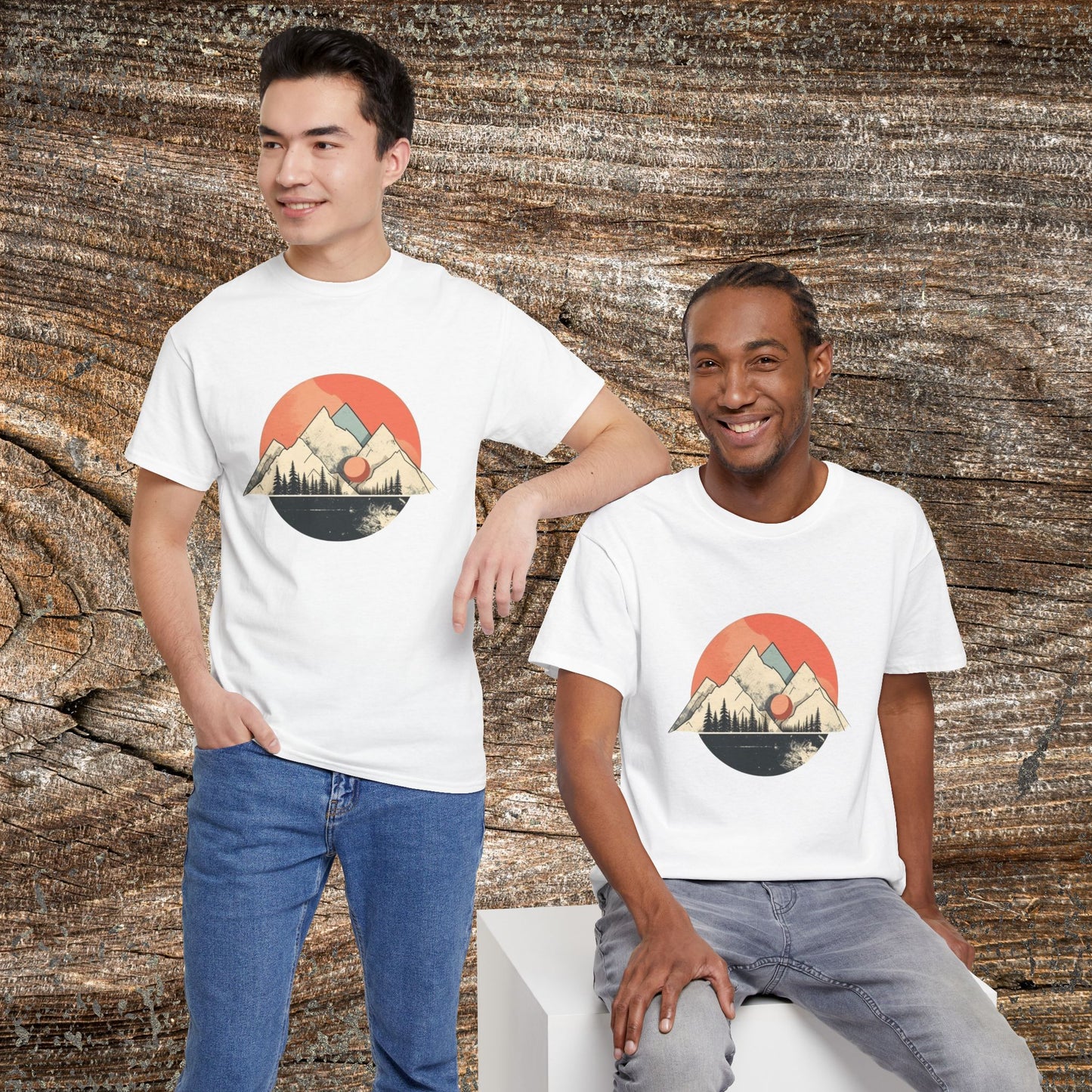 Vintage Retro Mountain TShirt - Trendy Cute Mountain Landscape Shirt