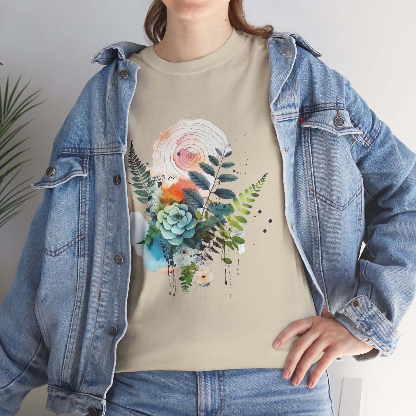 Vintage Watercolour  Floral TShirt — Botanical Graphic T-Shirt