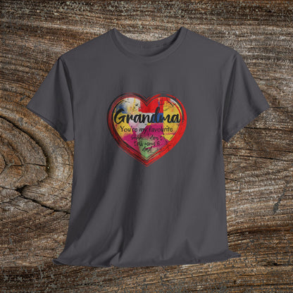 Retro Grandma Heart - "Grandma You're My Favourite Shhh Don't Tell Mom & Dad"