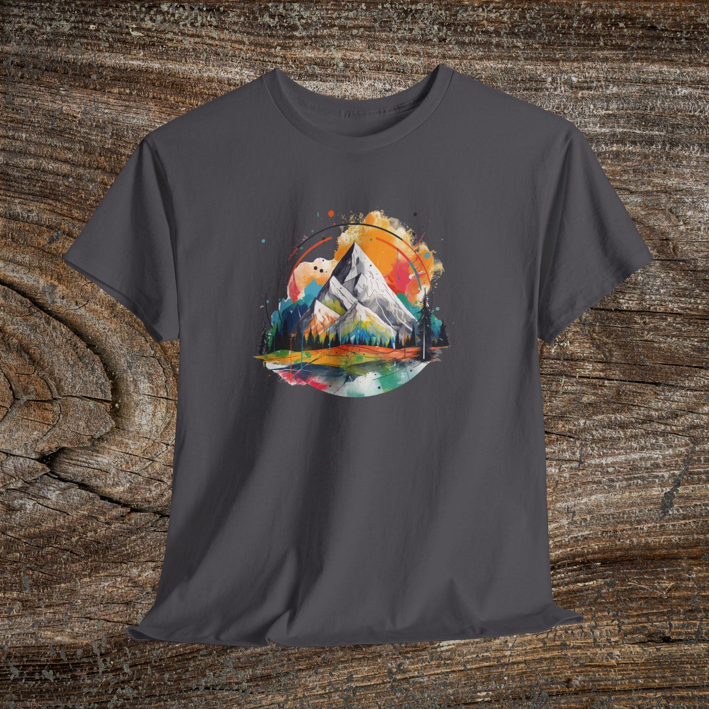 Retro Mountain T-Shirt — Vibrant Vintage Landscape Tee