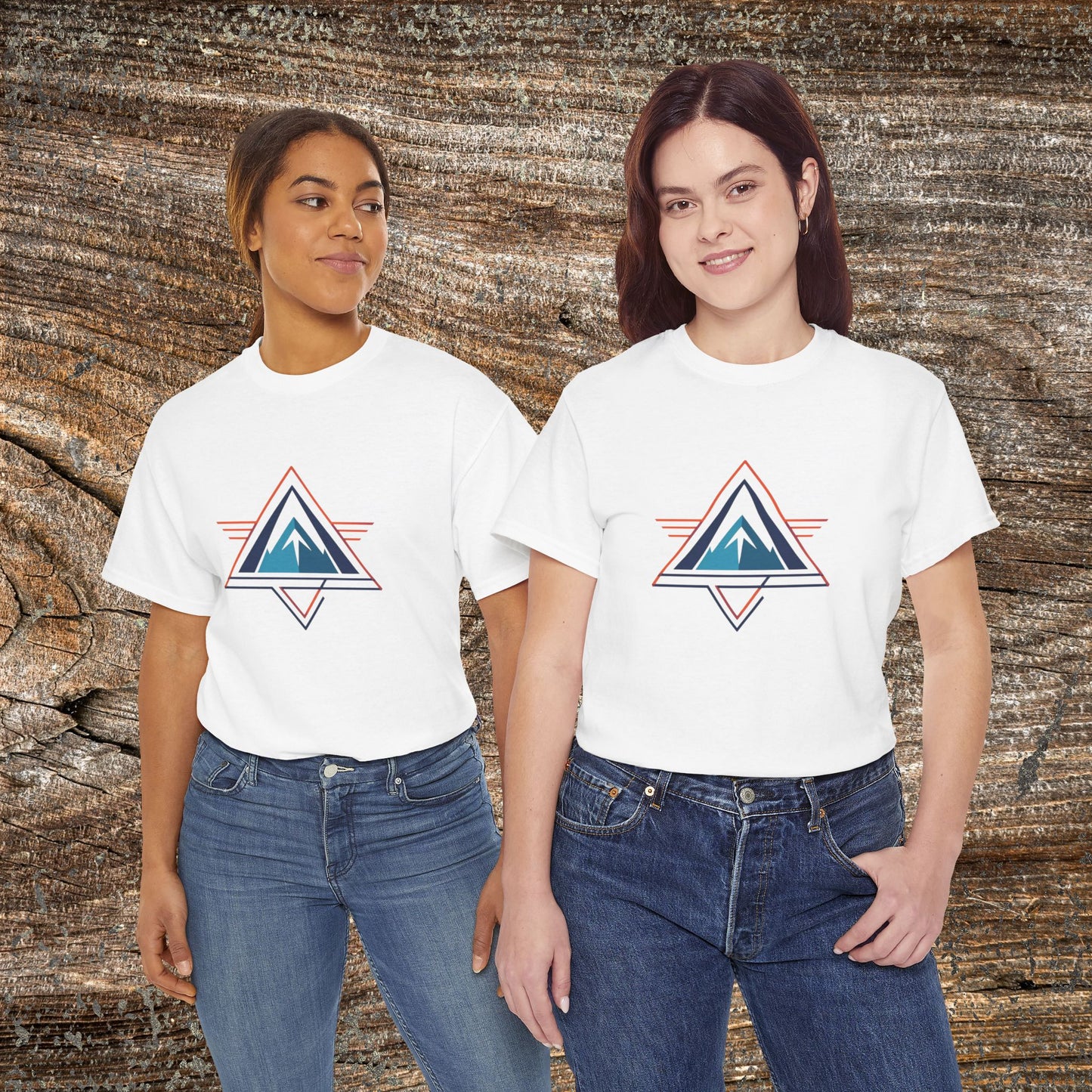 Retro Abstract Mountain TShirt - Trendy Mountain Landscape Shirt