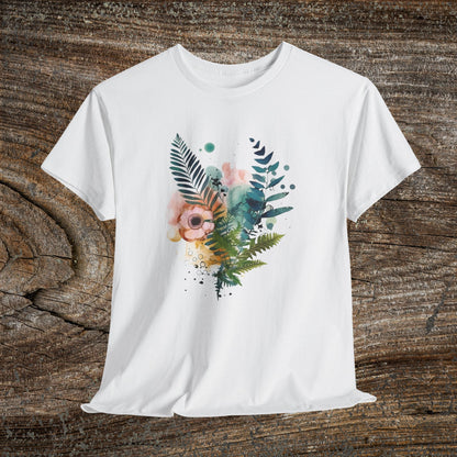 Vintage Watercolour  Floral TShirt — Botanical Graphic T-Shirt