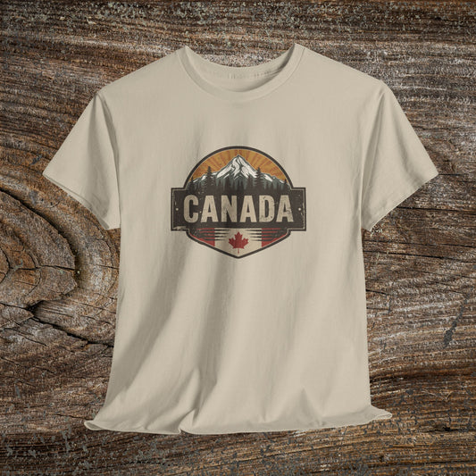 Rustic Canadian Landscape T-Shirt — Distressed Canada Tee