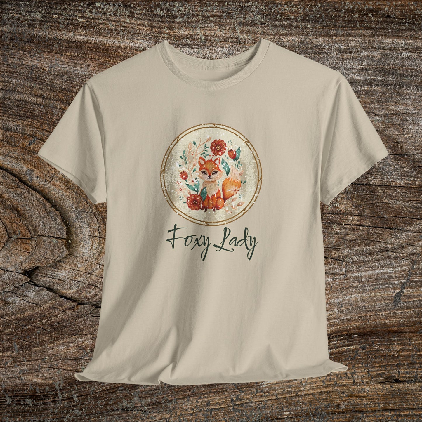 Foxy Lady Vintage Folk Art T-Shirt — "Foxy Lady" Fox Lover Gift