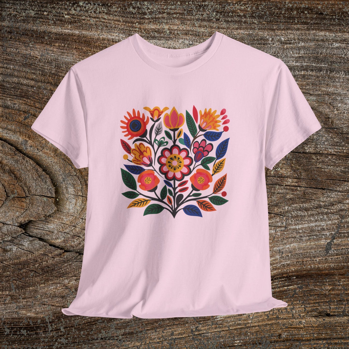 Retro Vibrant Botanical Flower T-Shirt — Nature Lover Gift