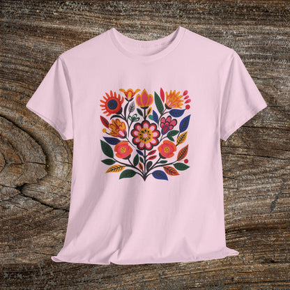Retro Vibrant Botanical Flower T-Shirt — Nature Lover Gift