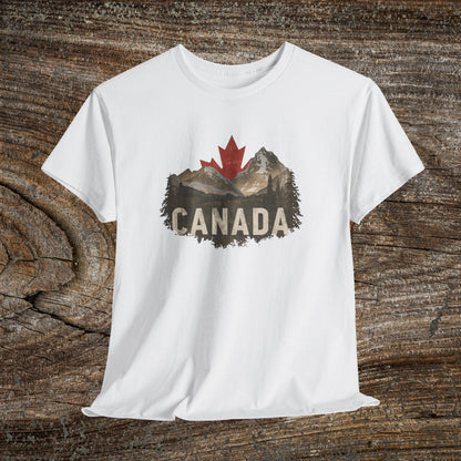 Rustic Canadian Landscape T-Shirt — Distressed Canada Tee