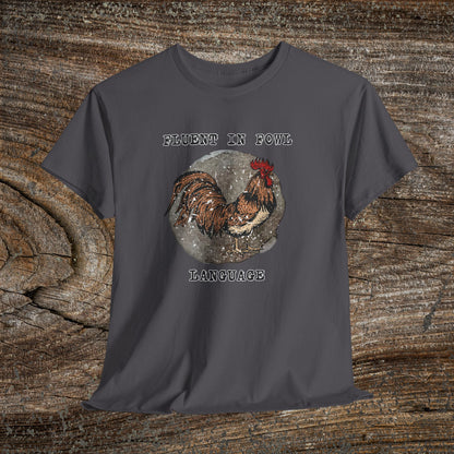Grunge Chicken Tee — "Fluent in Fowl Language"