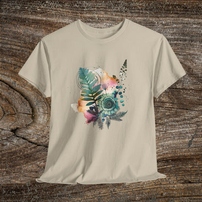 Vintage Watercolour Floral TShirt — Botanical Graphic T-Shirt