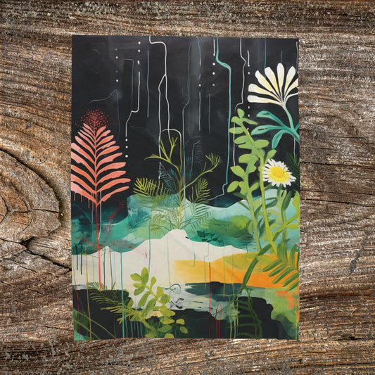 Botanical Abstract Blanket — Soft Floral Throw