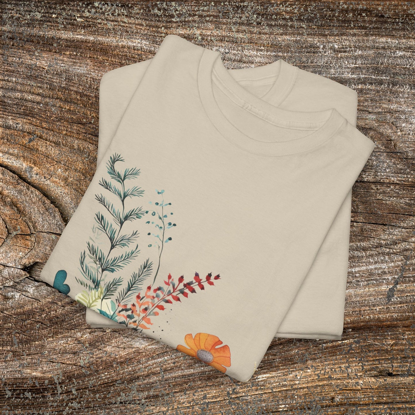 Vintage Watercolour  Floral TShirt — Botanical Graphic T-Shirt