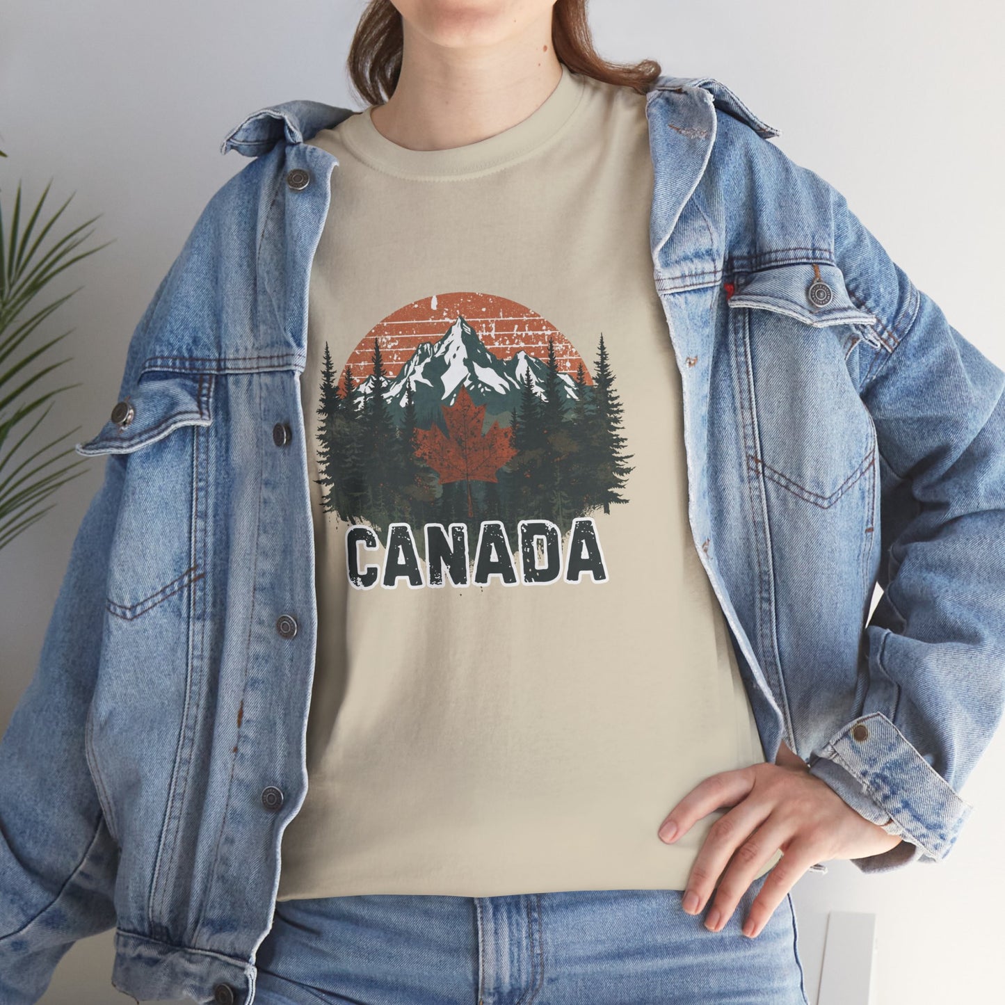Rustic Canada Landscape T-Shirt — Distressed Canadian Tee