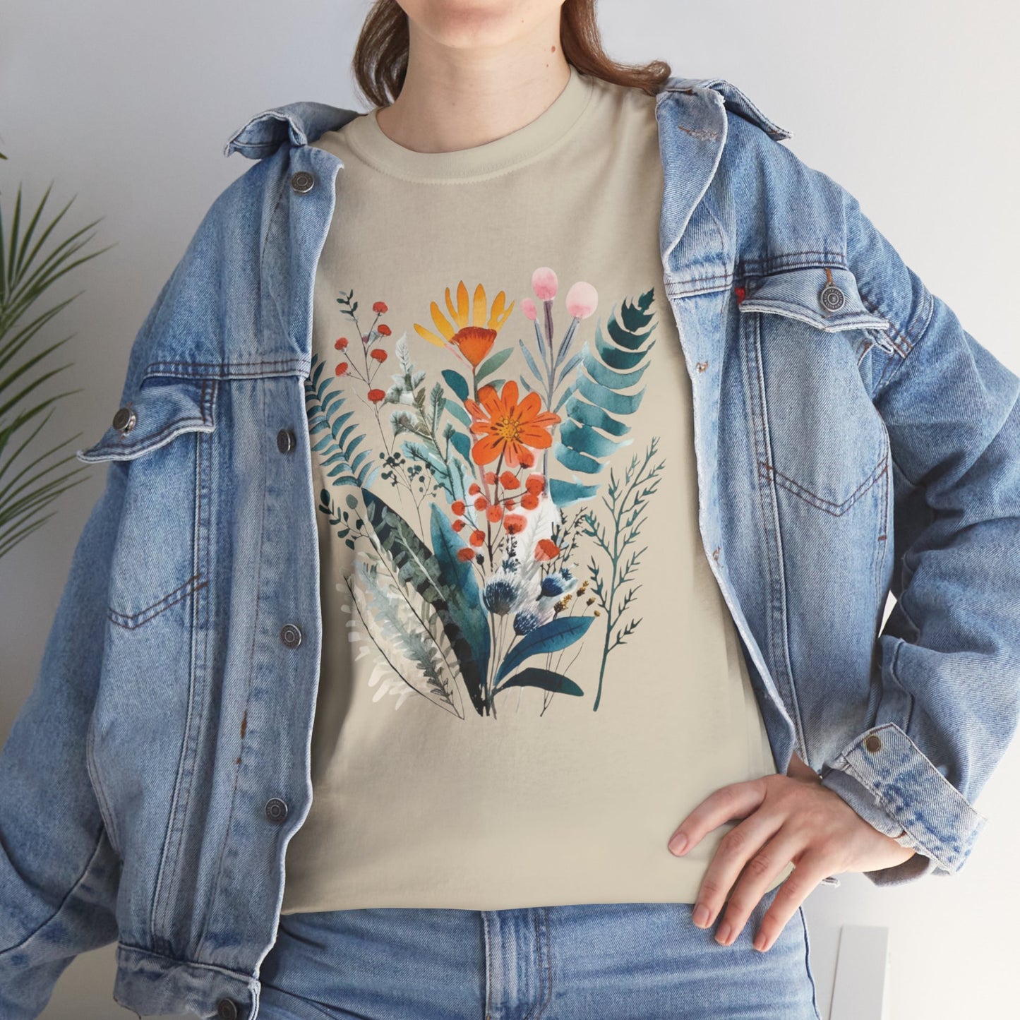Vintage Watercolour  Floral TShirt — Botanical Graphic T-Shirt