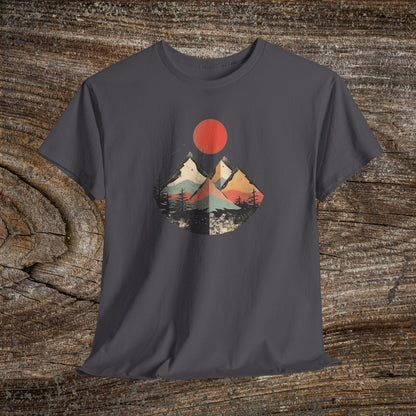 Vintage Retro Mountain TShirt - Trendy Mountain Landscape Shirt