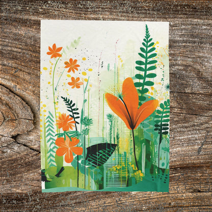 Botanical Abstract Blanket — Soft Floral Throw