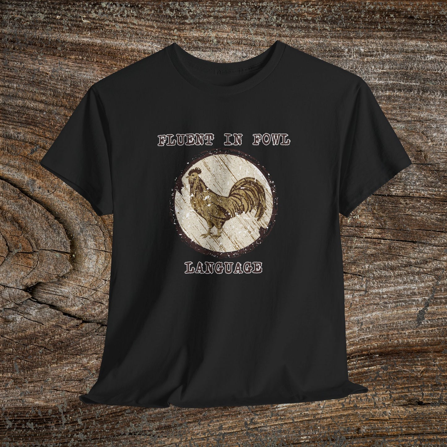 Retro Boho Chicken T-Shirt — "Fluent in Fowl Language"