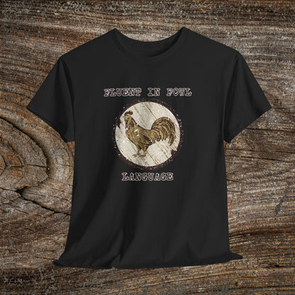 Retro Boho Chicken T-Shirt — "Fluent in Fowl Language"