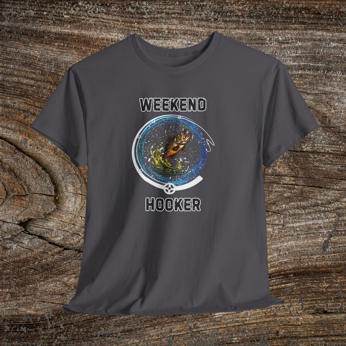 Retro 'Weekend Hooker' Fishing T-Shirt — Funny Grunge Angler Gift