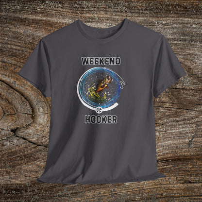 Retro 'Weekend Hooker' Fishing T-Shirt — Funny Grunge Angler Gift