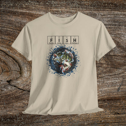 Grunge Bass Fish T-Shirt — Fishing Gift Tee