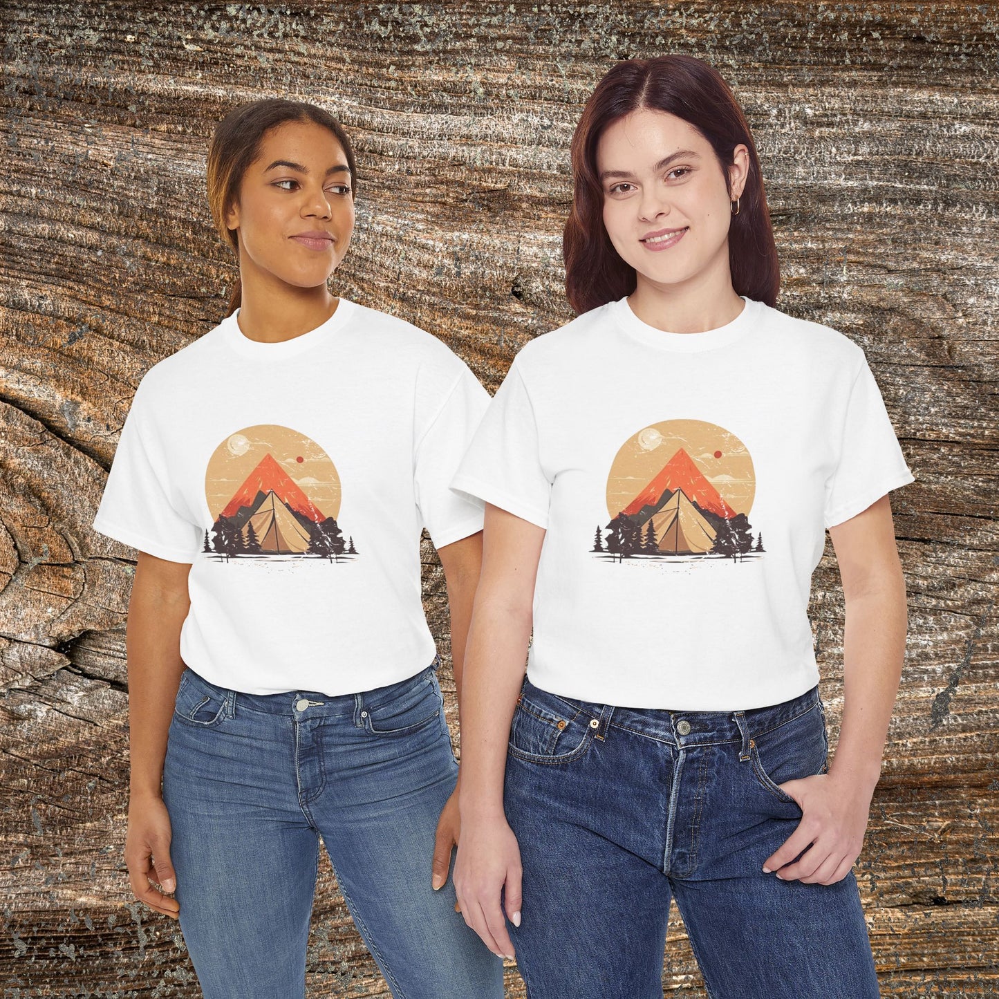 Camping Sunset T-Shirt — Mountain Tent Adventure Tee