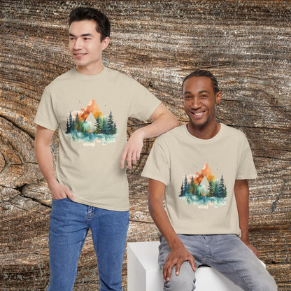 Watercolour Mountain Landscape TShirt - Nature Lover Gift