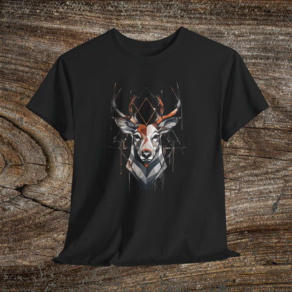 Geometric Abstract Deer T-Shirt — Modern Minimalist Deer Tee