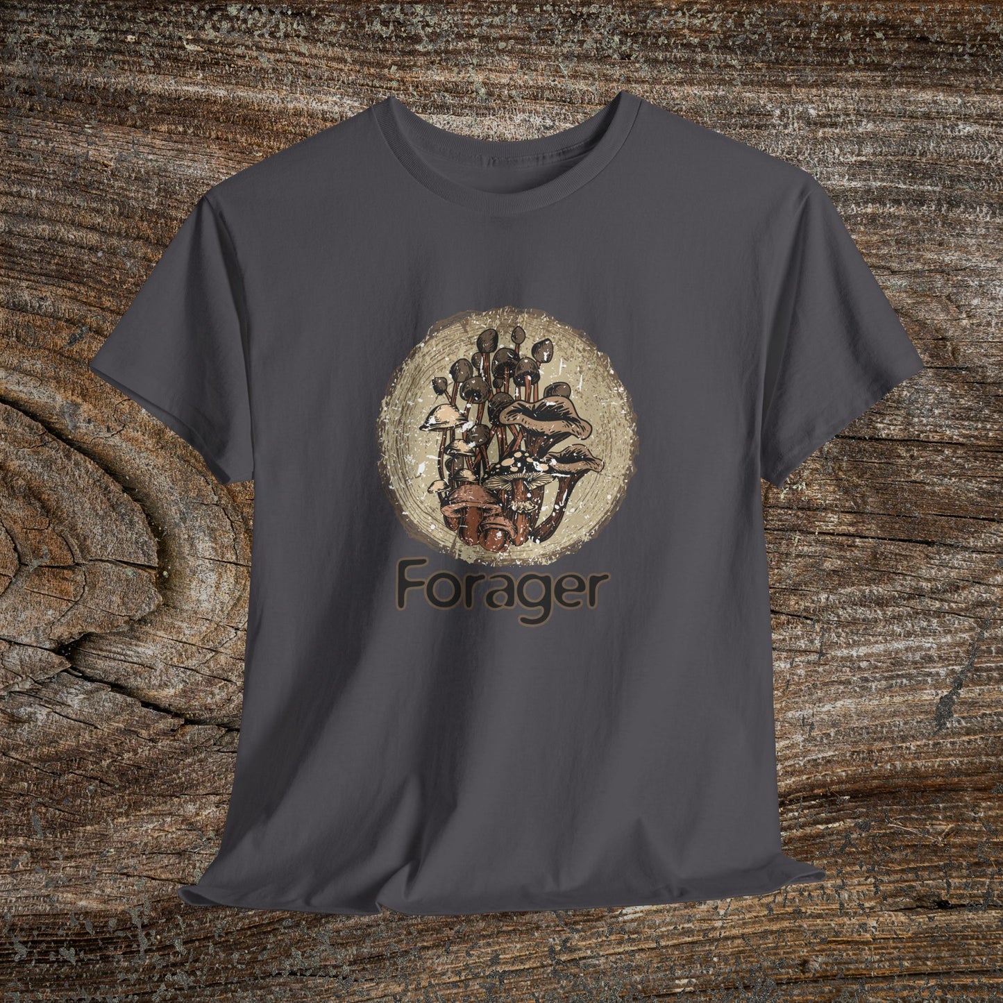 Foraging Mushroom Tee — Retro Grunge Forager Gift