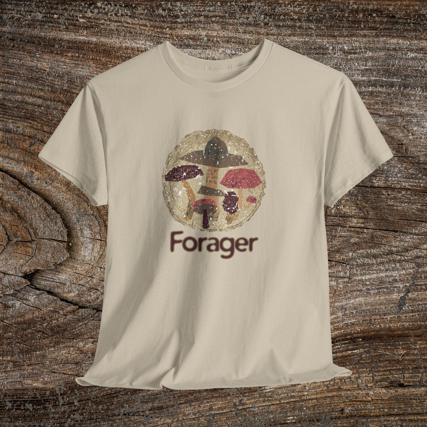 Foraging Mushroom Tee — Retro Grunge Forager Gift